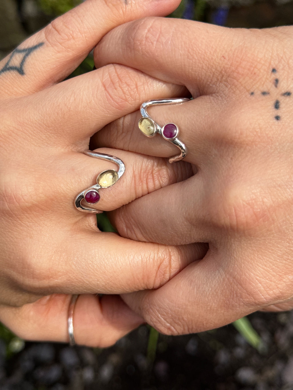 Friendship birthstone ring